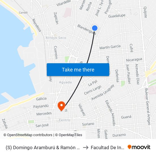 (S) Domingo Aramburú & Ramón Del Valle Inclán to Facultad De Ingenieria map