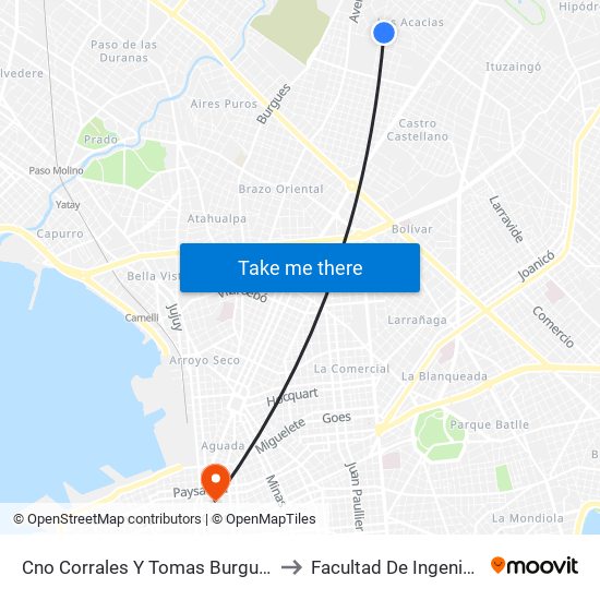 Cno Corrales Y Tomas Burgueño to Facultad De Ingenieria map