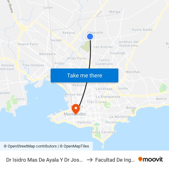 Dr Isidro Mas De Ayala Y Dr Jose Martirene to Facultad De Ingenieria map