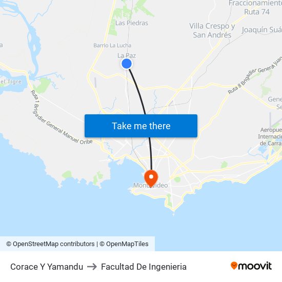 Corace Y Yamandu to Facultad De Ingenieria map
