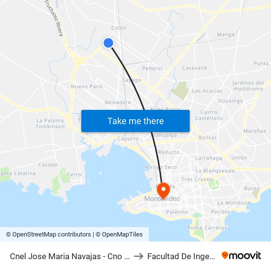 Cnel Jose Maria Navajas - Cno Edison to Facultad De Ingenieria map