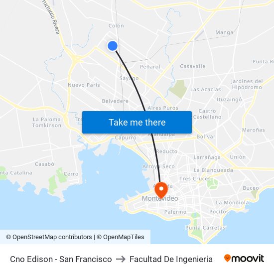 Cno Edison - San Francisco to Facultad De Ingenieria map