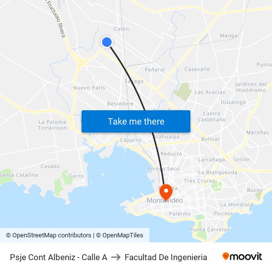 Psje Cont Albeniz - Calle A to Facultad De Ingenieria map