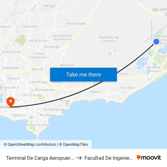 Terminal De Carga Aeropuerto to Facultad De Ingenieria map