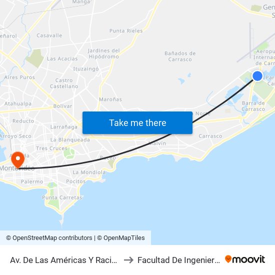 Av. De Las Américas Y Racine to Facultad De Ingenieria map