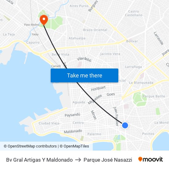 Bv Gral Artigas Y Maldonado to Parque José Nasazzi map
