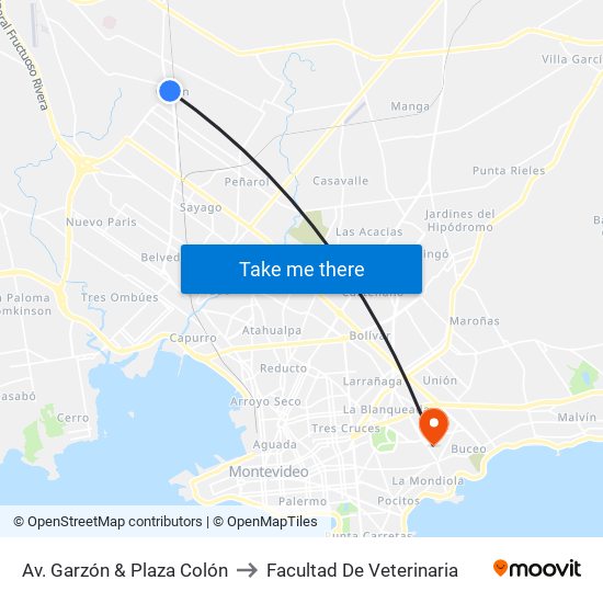 Av. Garzón & Plaza Colón to Facultad De Veterinaria map