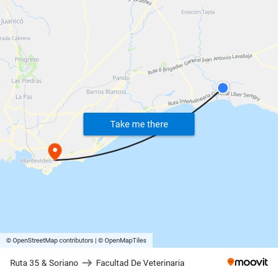 Ruta 35 & Soriano to Facultad De Veterinaria map