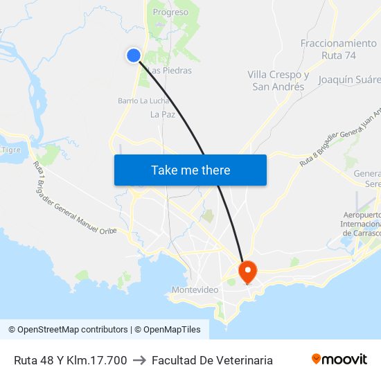 Ruta 48 Y Klm.17.700 to Facultad De Veterinaria map