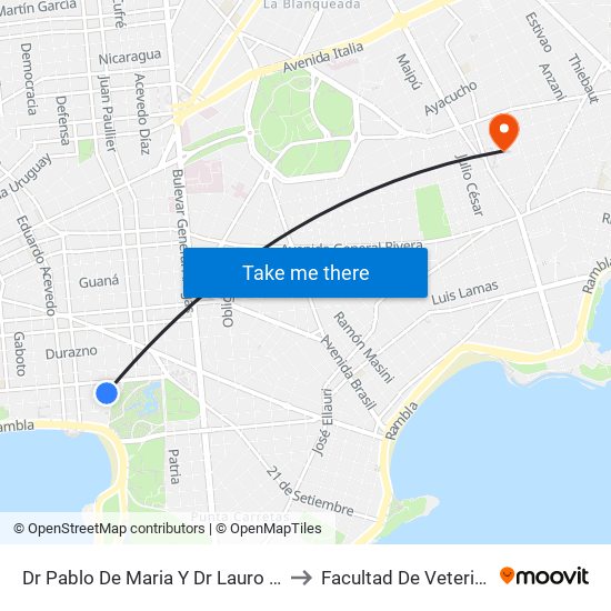 Dr Pablo De Maria Y Dr Lauro Muller to Facultad De Veterinaria map