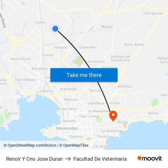 Renoir Y Cno Jose Duran to Facultad De Veterinaria map