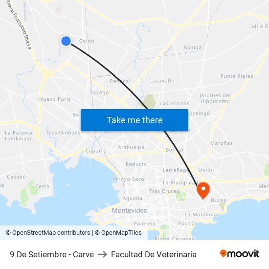 9 De Setiembre - Carve to Facultad De Veterinaria map