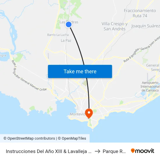 Instrucciones Del Año XIII & Lavalleja Plaza to Parque Rodó map