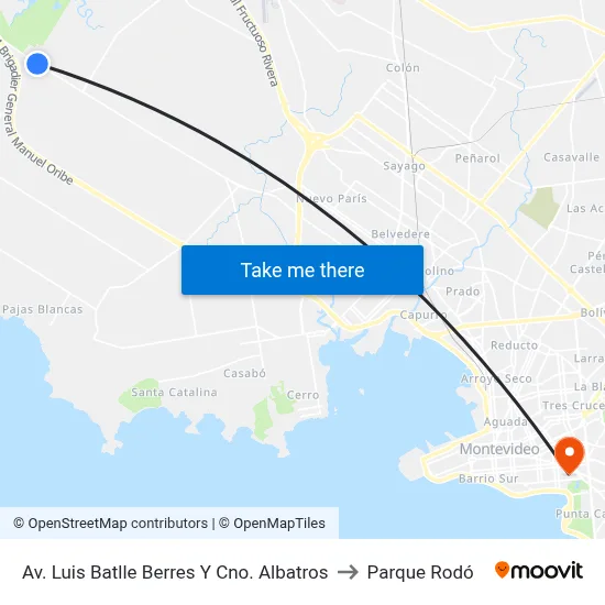 Av. Luis Batlle Berres Y Cno. Albatros to Parque Rodó map
