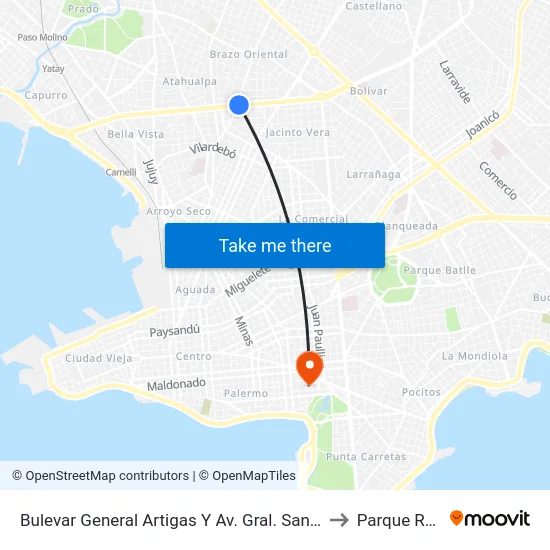 Bulevar General Artigas Y Av. Gral. San Martin to Parque Rodó map