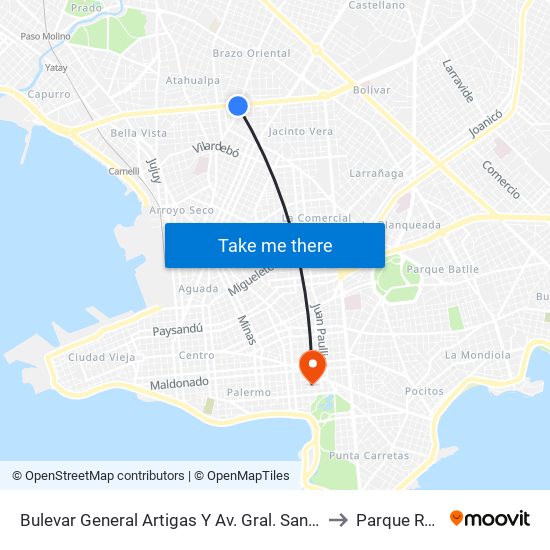 Bulevar General Artigas Y Av. Gral. San Martín to Parque Rodó map