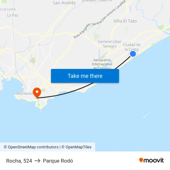 Rocha, 524 to Parque Rodó map