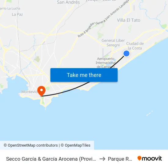Secco García & García Arocena (Provisoria) to Parque Rodó map