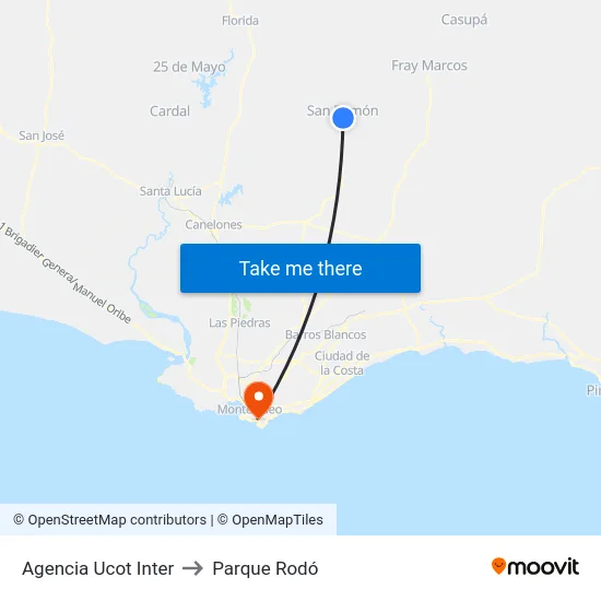 Agencia Ucot Inter to Parque Rodó map