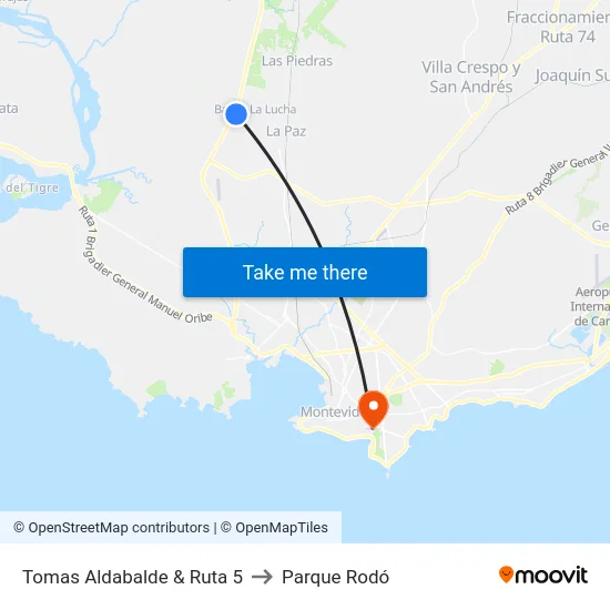 Tomas Aldabalde & Ruta 5 to Parque Rodó map
