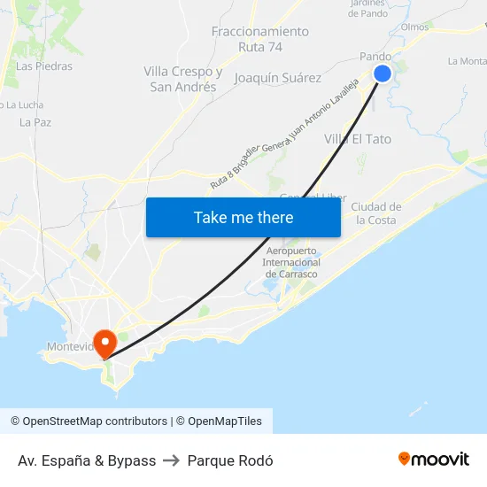 Av. España & Bypass to Parque Rodó map