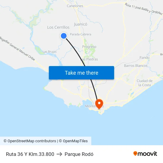 Ruta 36 Y Klm.33.800 to Parque Rodó map