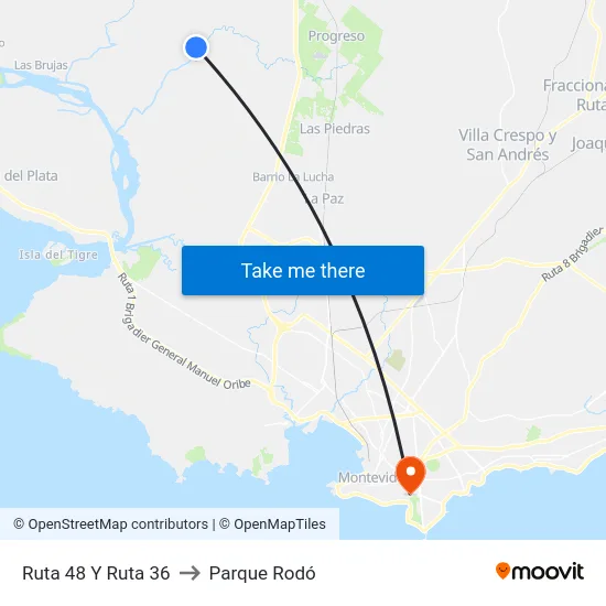 Ruta 48 Y Ruta 36 to Parque Rodó map