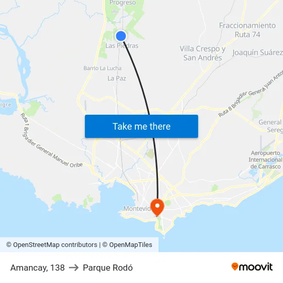 Amancay, 138 to Parque Rodó map