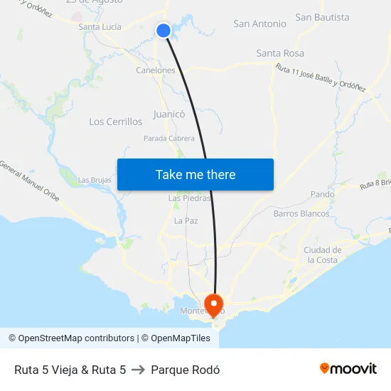 Ruta 5 Vieja & Ruta 5 to Parque Rodó map