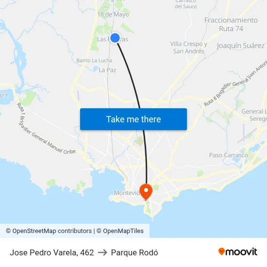 Jose Pedro Varela, 462 to Parque Rodó map