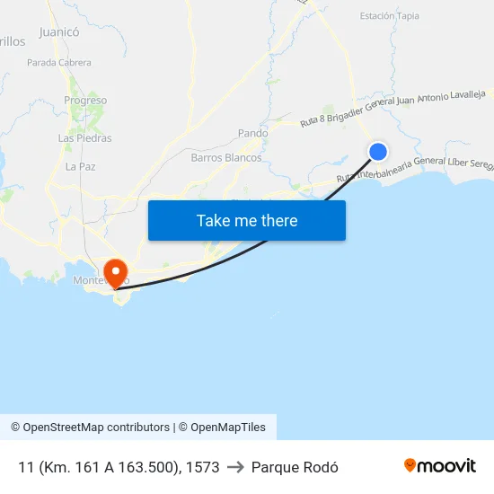 11 (Km. 161 A 163.500), 1573 to Parque Rodó map