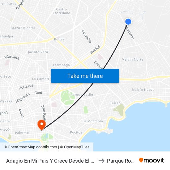 Adagio En Mi Pais Y Crece Desde El Pie to Parque Rodó map