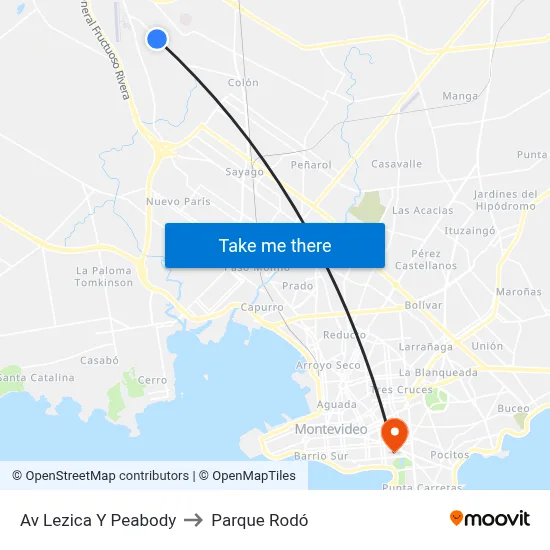 Av Lezica Y Peabody to Parque Rodó map