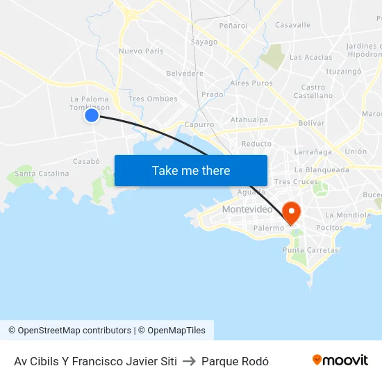 Av Cibils Y Francisco Javier Siti to Parque Rodó map