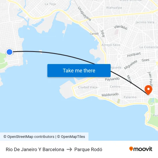 Rio De Janeiro Y Barcelona to Parque Rodó map