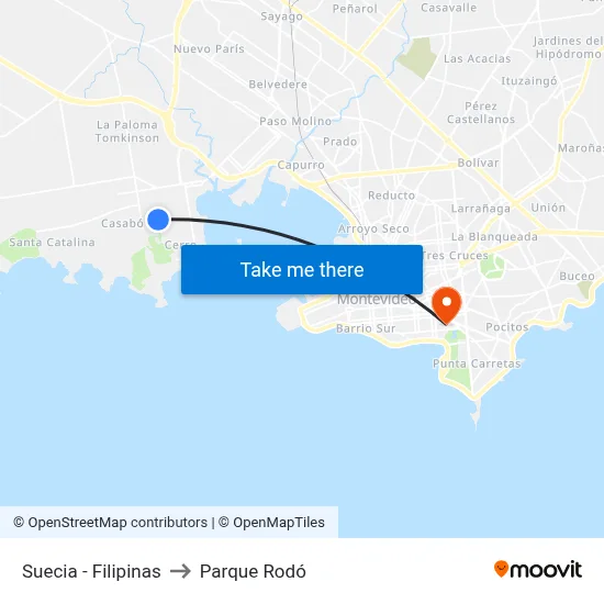 Suecia - Filipinas to Parque Rodó map