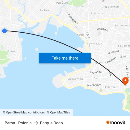 Berna - Polonia to Parque Rodó map