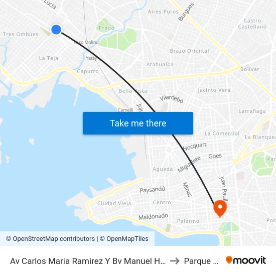 Av Carlos Maria Ramirez Y Bv Manuel Herrera Y Obes to Parque Rodó map