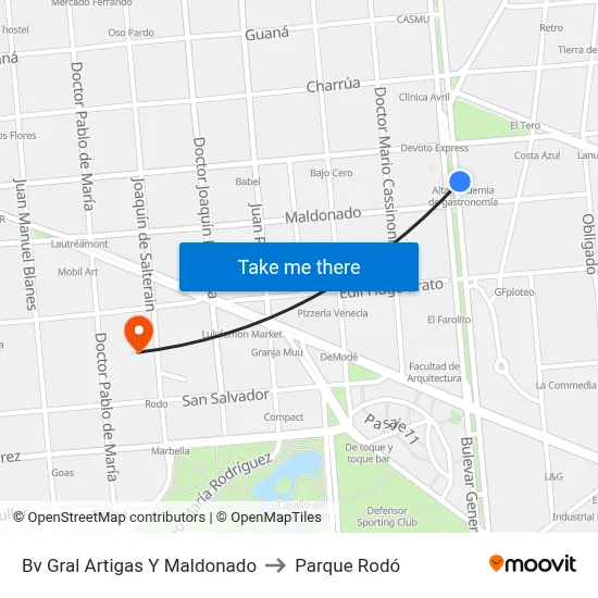 Bv Gral Artigas Y Maldonado to Parque Rodó map