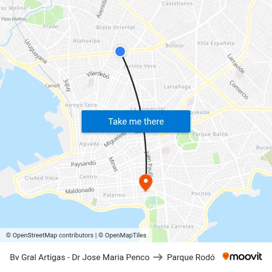 Bv Gral Artigas - Dr Jose Maria Penco to Parque Rodó map