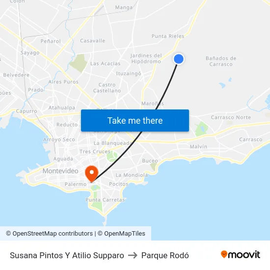 Susana Pintos Y Atilio Supparo to Parque Rodó map