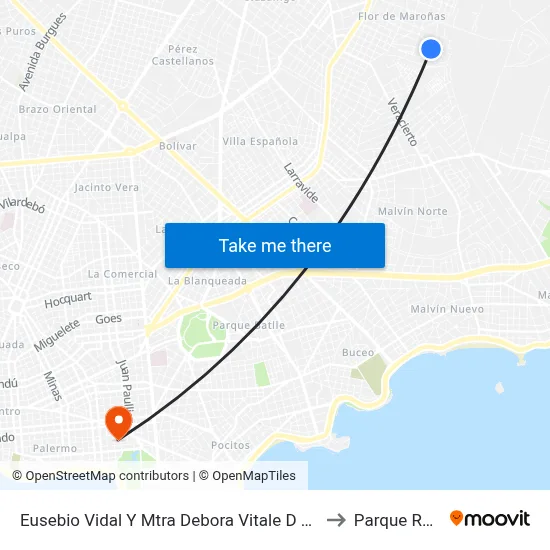Eusebio Vidal Y Mtra Debora Vitale D Amico to Parque Rodó map
