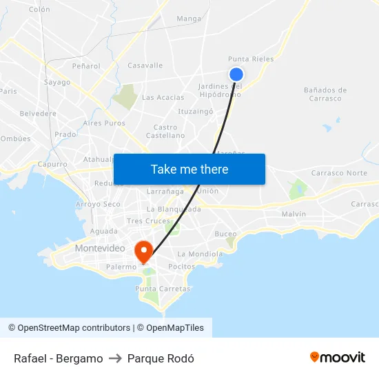 Rafael - Bergamo to Parque Rodó map