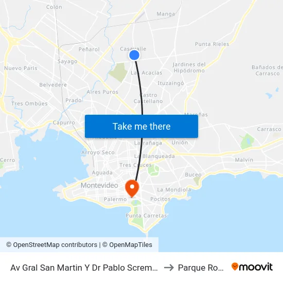Av Gral San Martin Y Dr Pablo Scremini to Parque Rodó map