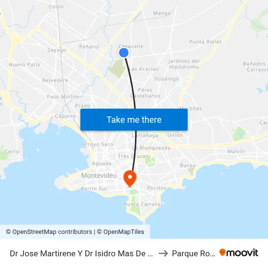 Dr Jose Martirene Y Dr Isidro Mas De Ayala to Parque Rodó map