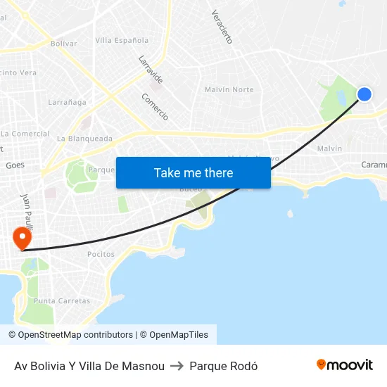 Av Bolivia Y Villa De Masnou to Parque Rodó map