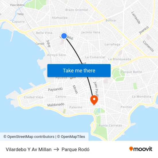 Vilardebo Y Av Millan to Parque Rodó map