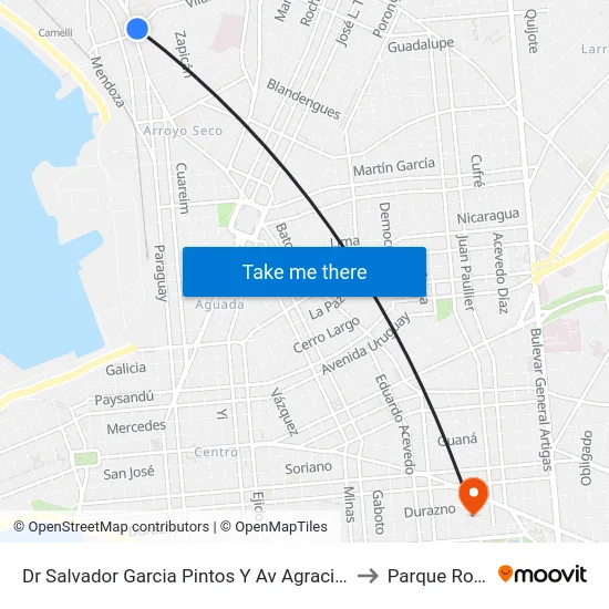 Dr Salvador Garcia Pintos Y Av Agraciada to Parque Rodó map