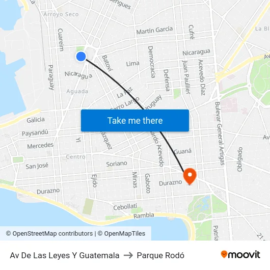 Av De Las Leyes Y Guatemala to Parque Rodó map