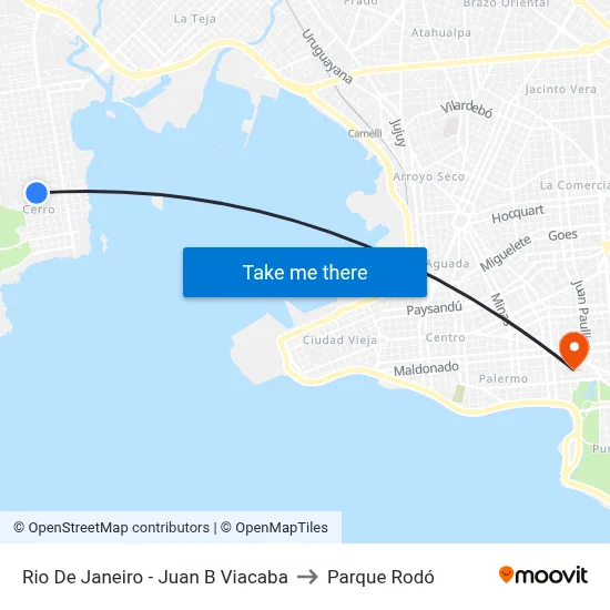 Rio De Janeiro - Juan B Viacaba to Parque Rodó map